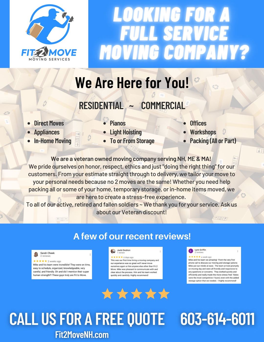 Fit To Move | Movers NH | Moving and Storage New Hampshire